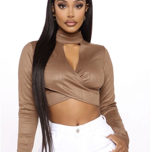 Fashion Nova Tops - Fashion Nova Mocha Crop Top